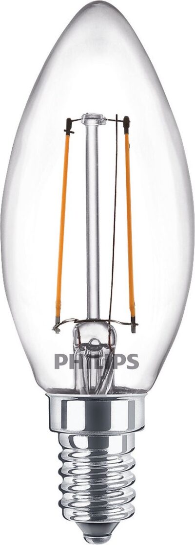 3-Pack E14 - Philips Kaarslamp en kogellamp, 3 W, 25 W, 250 lm, 10000 uur, Wit