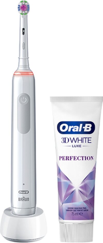 Oral-B PRO 3 3800 3D-White elektrische tandenborstel wit + Tandpasta