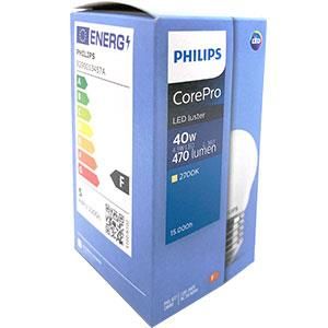 Philips LED filament kogel 4,3-40W E27 2700K P45 mat