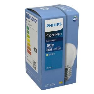 Philips LED filament kogel 6,5-60W E27 2700K P45 mat