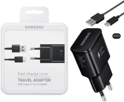 USB-A Oplader + USB-C Kabel 1.2m – 1 Port – 15W – Zwart / Samsung