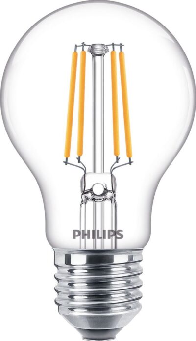 3-Pack E27 - Philips Filament kogellamp, 7 W, 60 W, 806 lm, 10000 uur, Wit