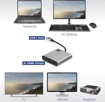 Docking station USB-C / 2x HDMI - ACT AC7012